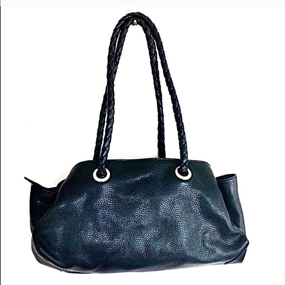Elegant Desmo Navy Blue Leather Shoulder Bag